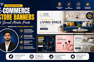 design e commerce store banners and social media posts