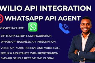 setup twilio sms api, whatsapp api, a2p 10dlc, voice api, bulk sms
