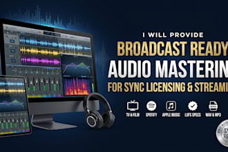 provide broadcast ready audio mastering for sync licensing and streaming