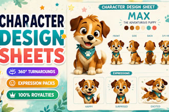 design children book character sheet storybook character design