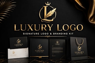 design custom luxury logo, signature and branding kit