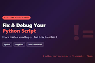 fix and debug your python script fast