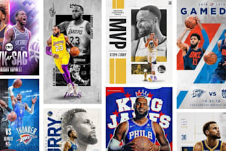design professional basketball, nba sports flyer, poster, banner graphics