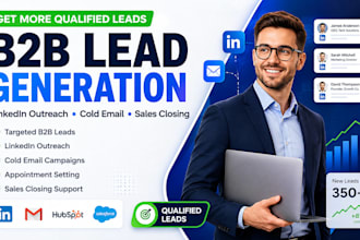 b2b lead generation linkedin outreach cold email outreach sales closer b2b leads