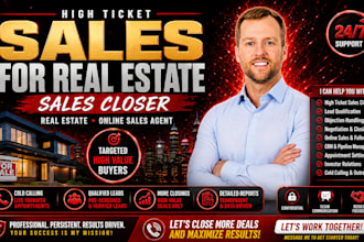 high ticket sales for real estate sales closer real estate online sales agent