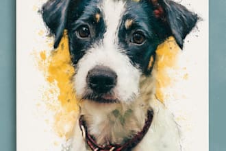 amazing royal pet portrait in custom caricature
