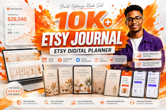 setup etsy shop, etsy digital planner digital journal, etsy marketing stan store