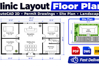 design healthcare clinic layout floor plan and autocad landscape achitecture