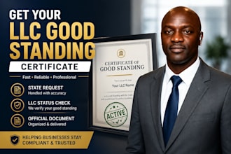 help you obtain a US llc certificate of good standing