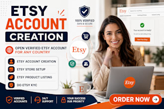 create verified etsy account creation setup etsy seller account for any country
