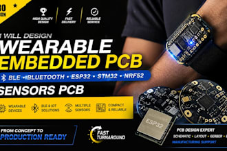 design wearable embedded pcb, ble, bluetooth, esp32, stm32, nrf52, sensors pcb