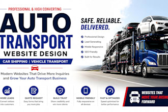 build auto transport website, car shipping, vehicle transport wordpress website