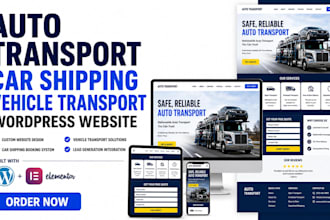 build auto transport website, car shipping, vehicle transport wordpress website