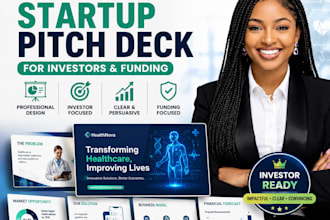 design a healthcare startup pitch deck for investors and funding