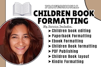 do children book formatting for KDP picture book ebook and paperback formatting