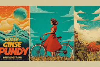draw vintage illustration, distressed retro or comic art