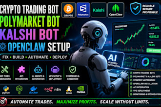 fix crypto trading bot, polymarket bot, kalshi bot, trading bot, openclaw setup