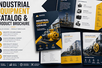 design industrial equipment catalog and product brochure