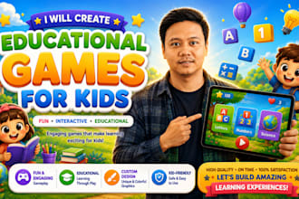 develop a custom educational game for kids in unity