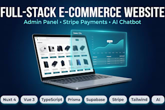 build a modern ecommerce website with admin panel, stripe and ai chatbot