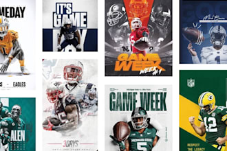 design premium sports poster, flyer graphics for NFL, soccer, american football
