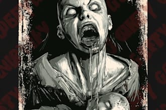 draw horror character illustration