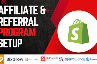 affiliate program setup on shopify, woocommerce, goaffpro, uppromote, rewardful