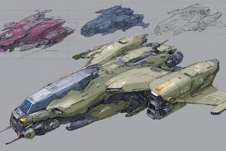 design custom spaceships for games, films, and concept art