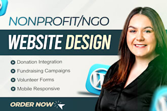 design a nonprofit donation and fundraising website on wordpress or wix