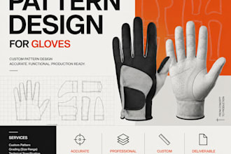 design professional glove patterns ready for manufacturing
