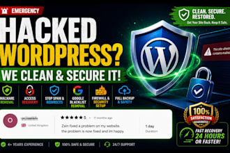 fix hacked wordpress website, malware removal, and setup security