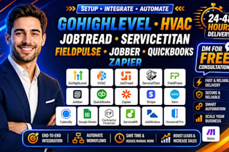 gohighlevel hvac jobtread servicetitan jobber fieldpulse quickbooks slack zapier