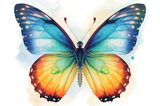 design custom watercolor butterfly t shirt