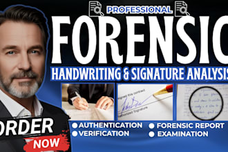 do forensic handwriting, document and signature analysis, with forensic report