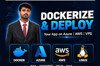 dockerize and deploy your app on azure, AWS or linux vps