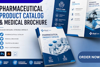 design pharmaceutical product catalog and medical brochure