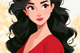 make a disney cartoon illustration