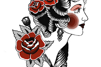 create a rad traditional tattoo design
