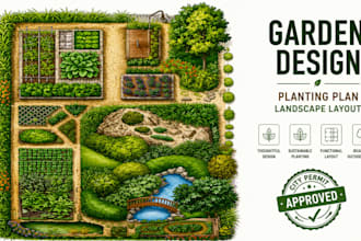 create garden design, planting plan and landscape layout for your outdoor space
