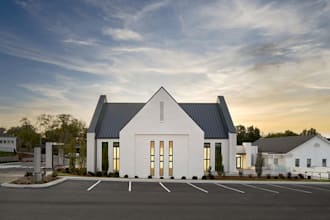 design modern church exterior, facade, chapel and worship center