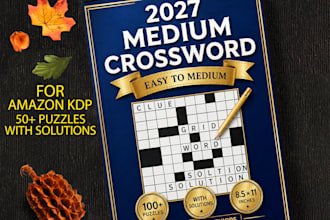 design crossword puzzle book interior and cover for amazon kdp