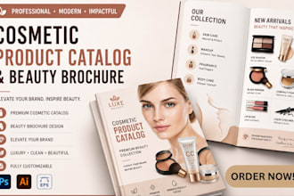 design cosmetic product catalog and beauty brochure that elevate your brand