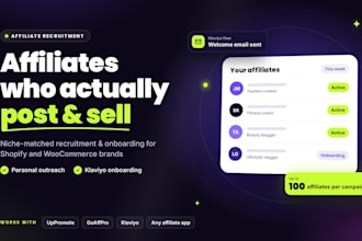 recruit and onboard niche affiliates for your shopify or woocommerce store