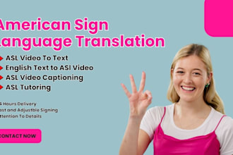 asl video to text, english text to asl video and tutor asl