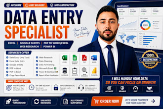 do data entry specialist for PDF to words and  power bi dashboard