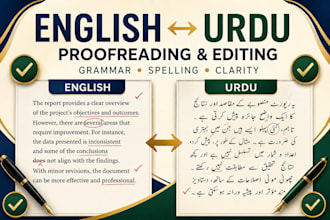 proofread and edit english and urdu text