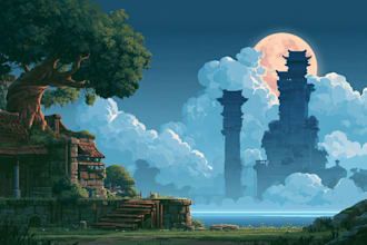 create custom pixel art backgrounds and game scenes