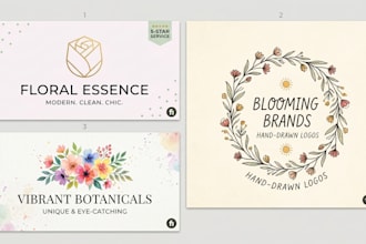 design a clean, modern, and floral logo for you