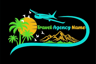 design modern travel, beach resort, vacation, and tourism logo