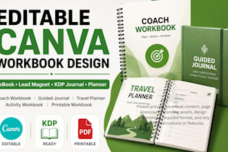 editable workbook design canva ebook pdf lead magnet kdp journal,travel planner